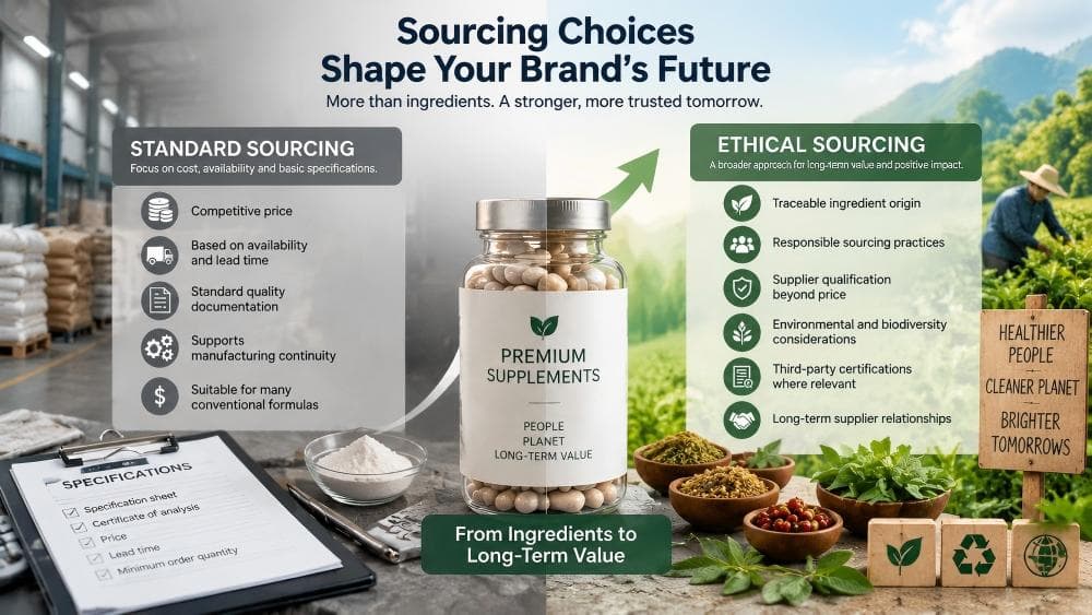 Standard Sourcing vs. Ethical Sourcing: The ROI of Sustainability in Premium Health Supplement Contracts