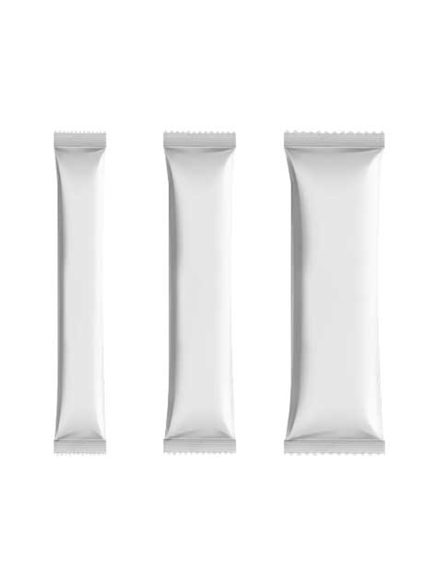 Custom stick pack supplement format for on-the-go powder consumption.